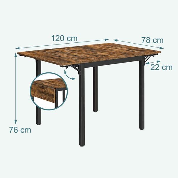Sammenklappeligt spisebord, 76x120x78 cm, Kodustaar