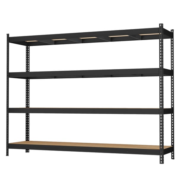 Hyllesystem 60x200x183 cm Svart stål og MDF