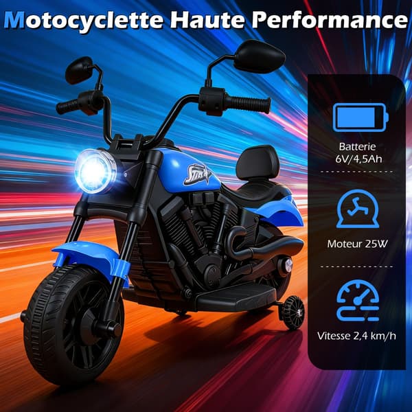Elektrisk motorcykel til børn 79x58x56 cm blå
