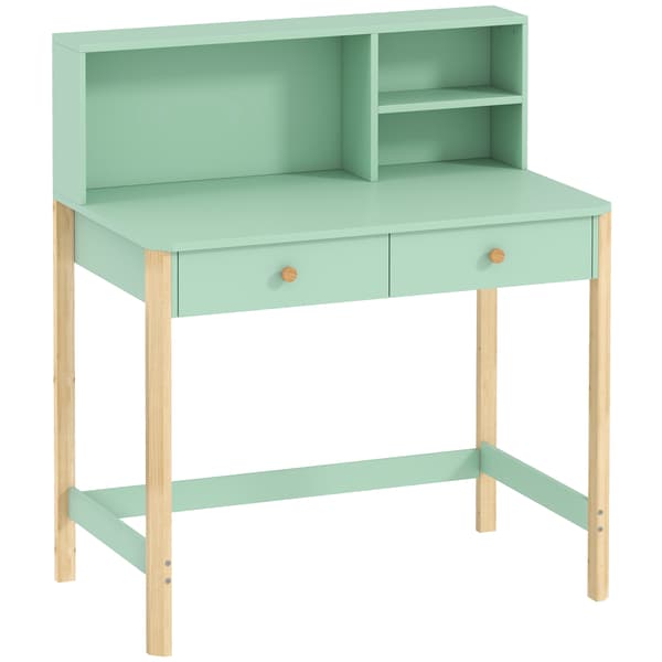 Børne skrivebord 90x52x105 cm grøn opbevaring