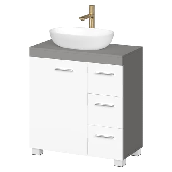 Baderomsskap 30x60x64 cm Hvit MDF
