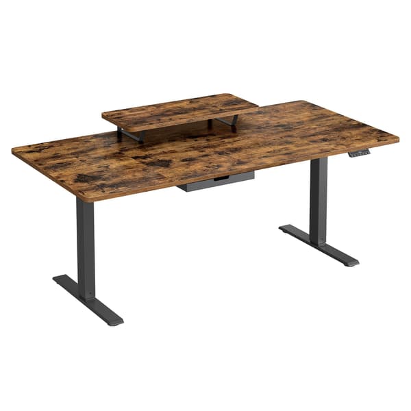 Højdejusterbart skrivebord, 160x80x72-120 cm, Brun, Træ