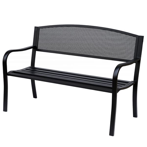 Havebænk, 127x60x87 cm, Sort, Stål