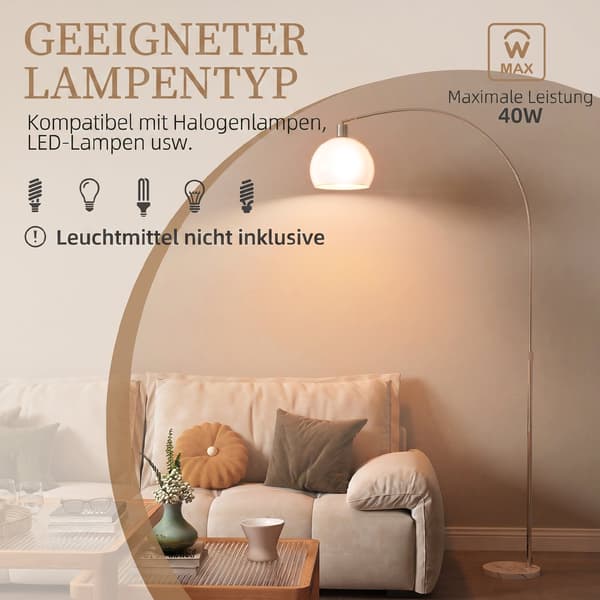 Gulvlampe 26x90x180 cm hvid
