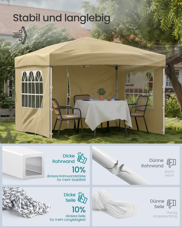 Paviljong 300x300x260 cm Beige