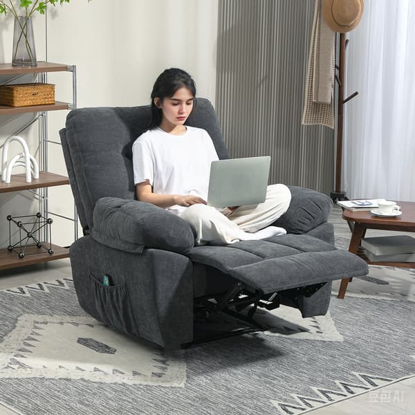 Fåtölj med recliner 100x102x107 cm mörkgrå