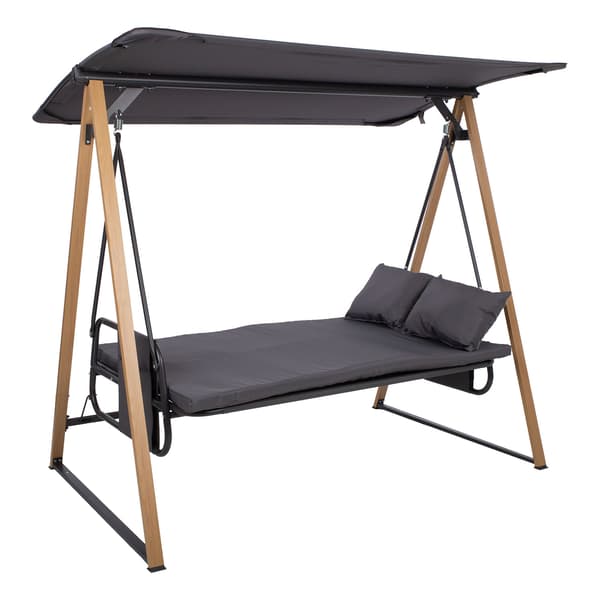Trädgårdsgunga HELIA 202x122x172 cm Grå Stål