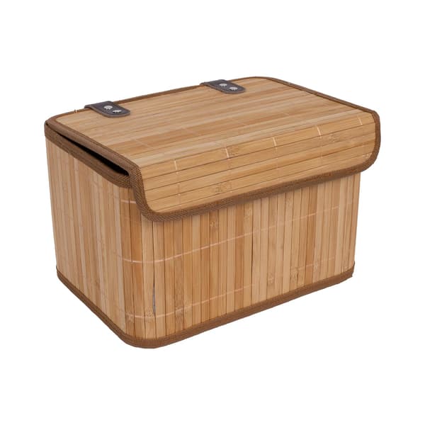 Kurv 36x27x22 cm bambus med låg