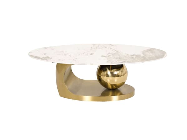 Soffbord, Modig, Guld, Vit