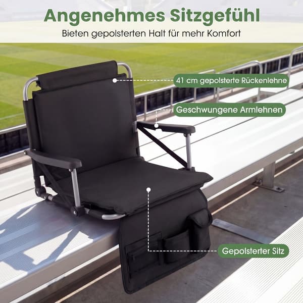 Stadiumsæder 2 stk 76x54x44 cm sort