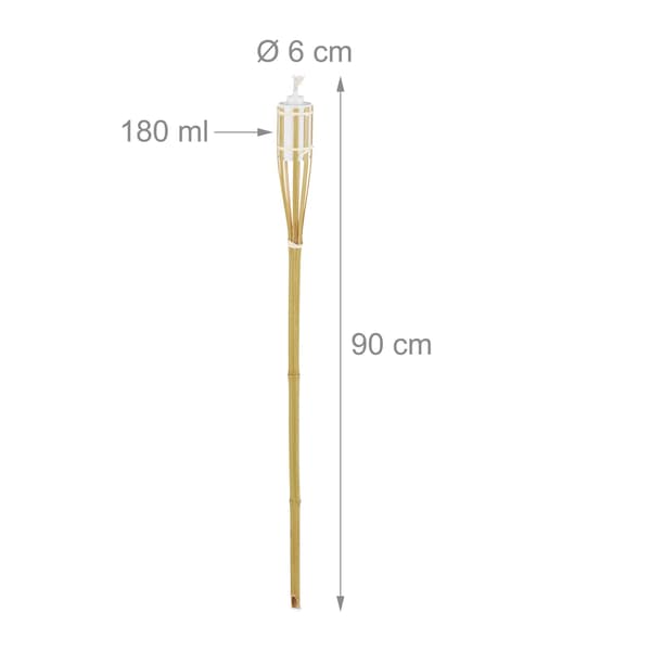 Trädgårdsfacklor set, 90x6 cm, Natur, Bambu, Kodustaar