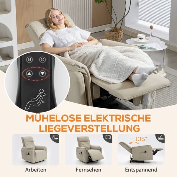 Elektrisk massagestol 86x92x102 cm beige
