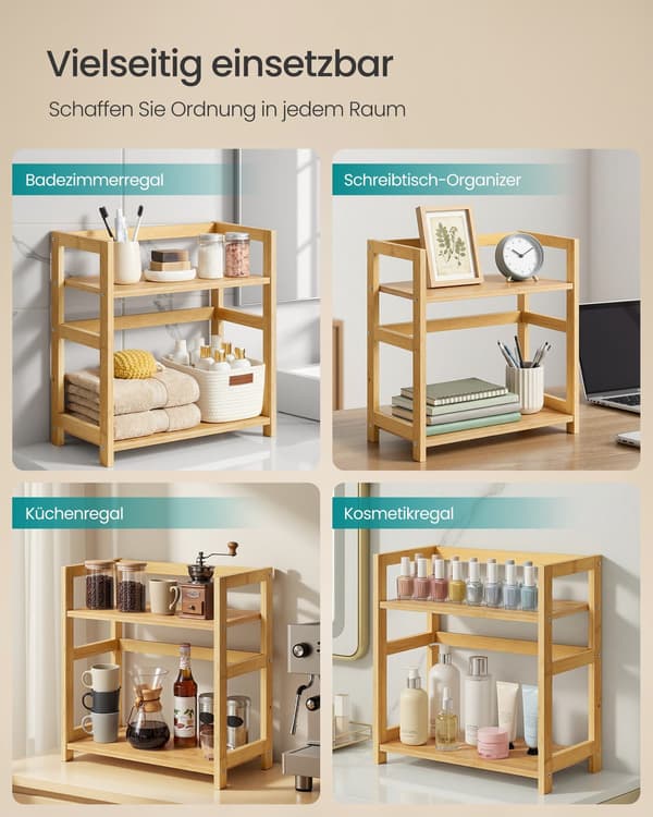 Kryddställ med 2 nivåer, bambu, naturlig beige