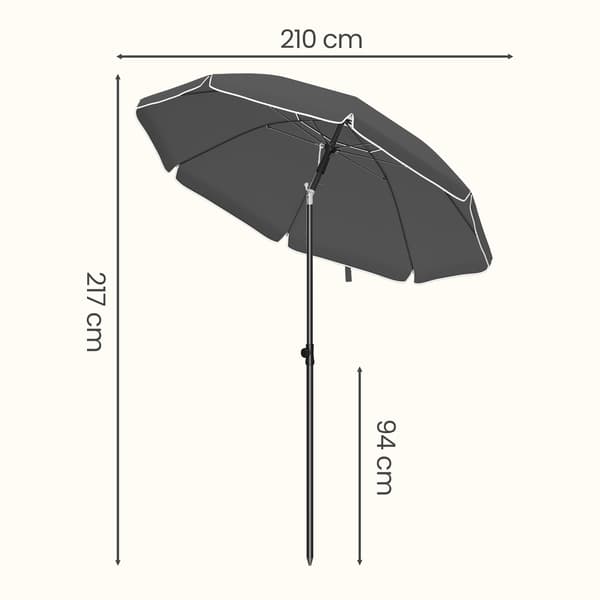 Strandparaply 160 cm Grå