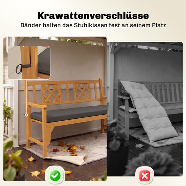 Bänkdyna 110x46 cm Mörkgrå Vattenavvisande Polyester