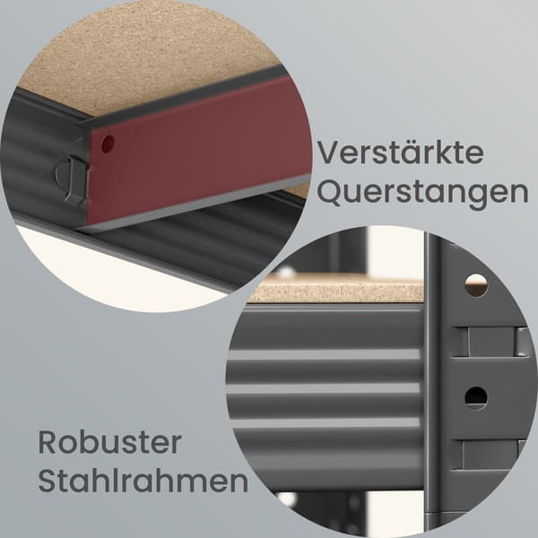 Stabilt hyllset 2-pack, 40x90x180 cm, Silver, Stål