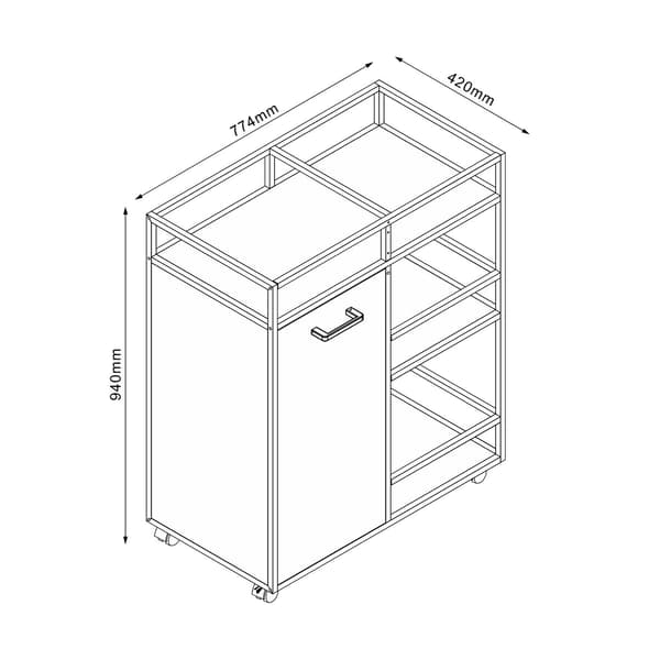 Skab HEDVIG 77,4x42x94 cm Sort metal