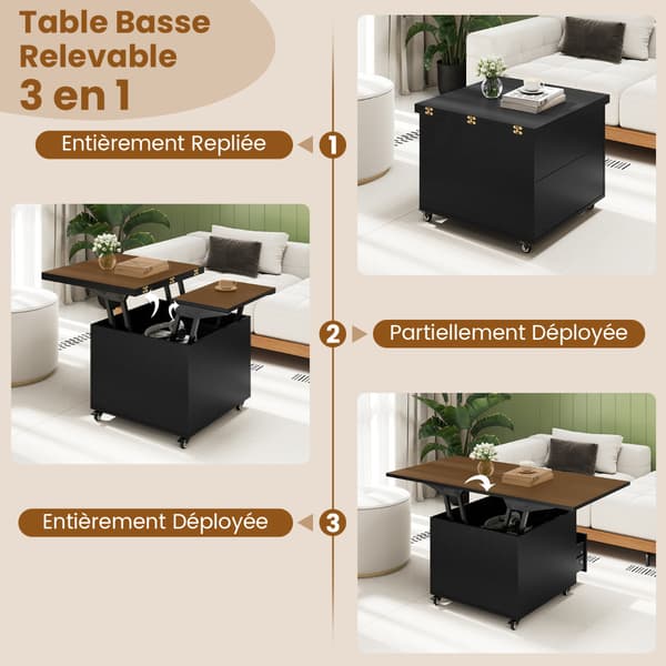 Sofabord, 120x60x66 cm, Sort, Opbevaring , Star