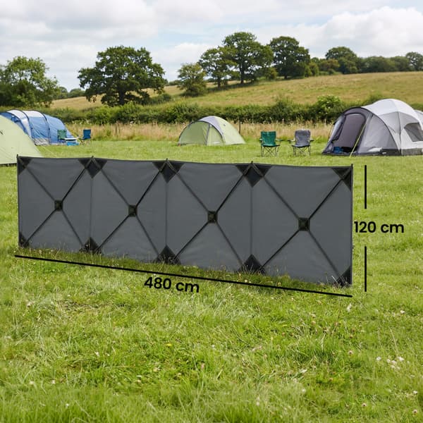 Vindskydd 480x120 cm Mörkgrå Polyester