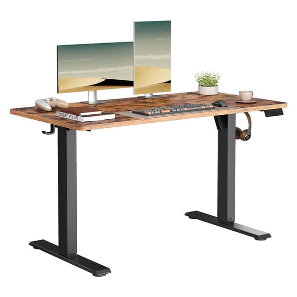 Højdejusterbart skrivebord 120x60x72-120 cm brun træ