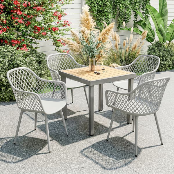 Trädgårdsstol Set 56x51x84 cm Grå Plast