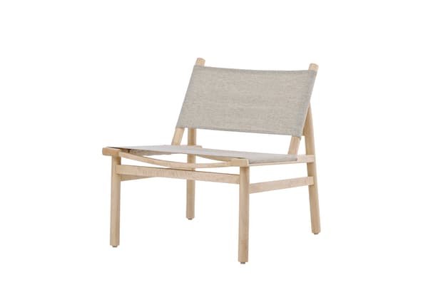 Lounge-tuoli Millo 43x40x65 cm Harmaa Nature polyesteri mango-puu