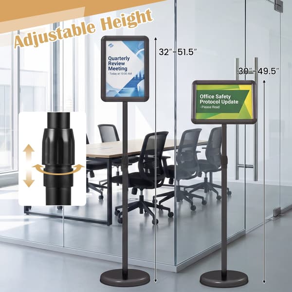 Skilt-holder stativ justerbar højde 76-131 cm sort