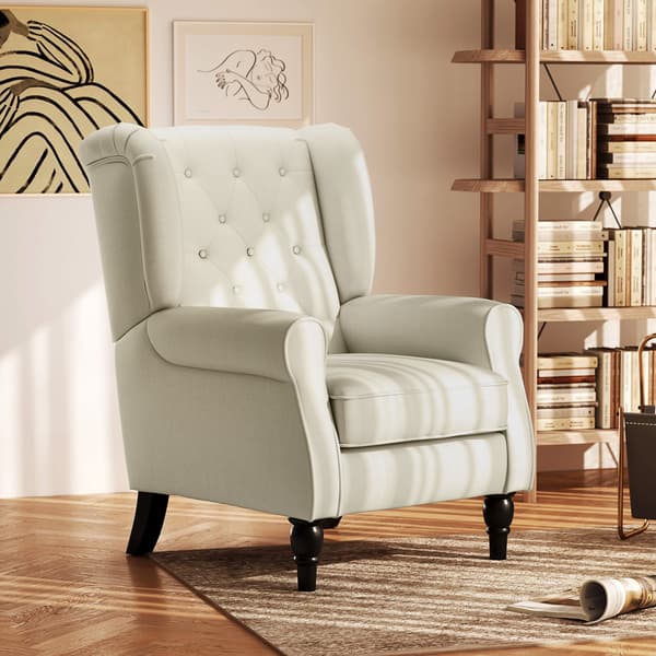 Wingback fåtölj 74x86x102 cm krämvit