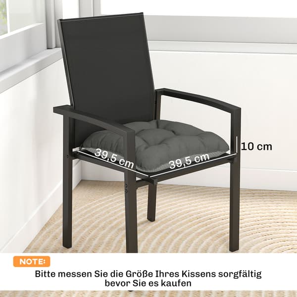 Sædehyndesæt 39,5x39,5x10 cm Mørkegrå Polyester
