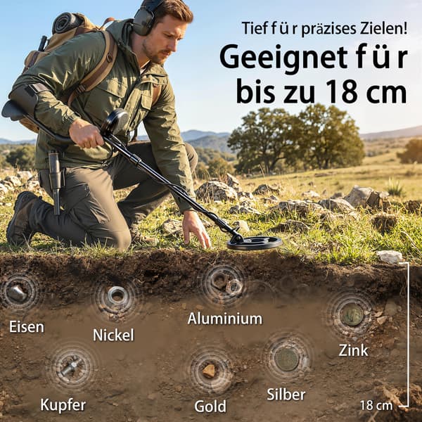 Metal Detector 106-131x22x30 cm Sort Aluminium