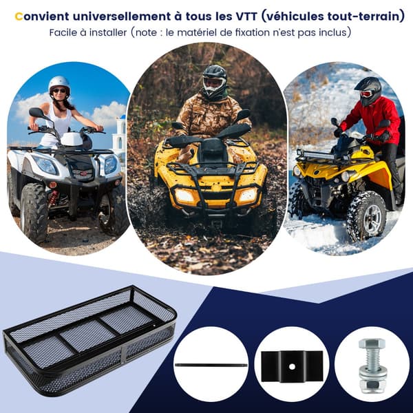 ATV frontindlæsningskurv 92x44x16,5 cm sort
