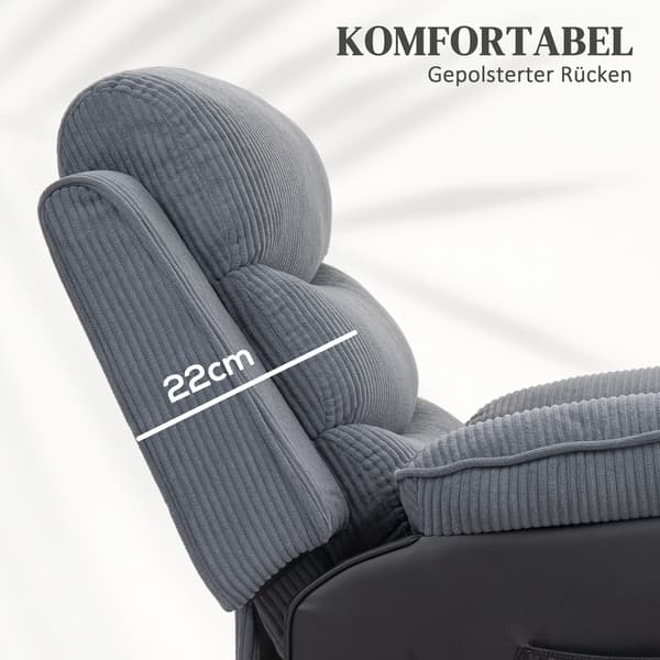 Løftestol Recliner 96x96x108 cm mørkegrå