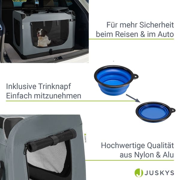 Hundetransportkasse Lassie XL foldbar mørkegrå