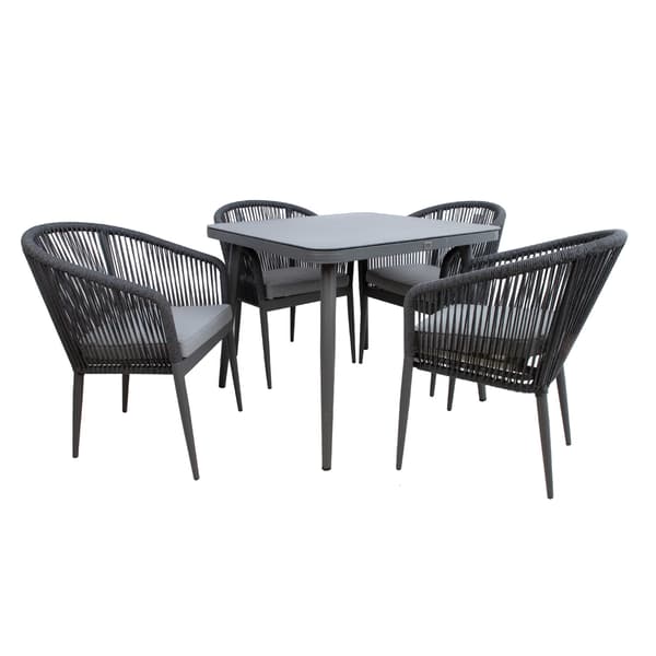Trädgårdsmöbelset ECCO Bord 90x90x75 cm Grå Aluminium
