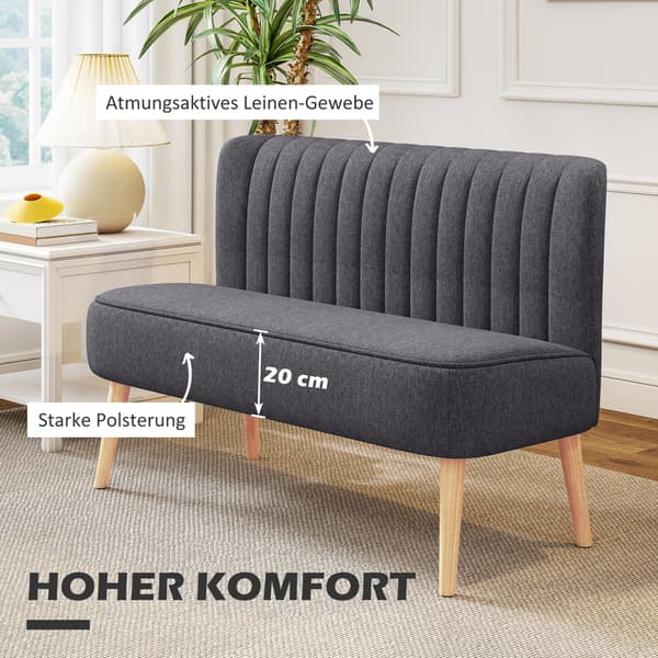 Sofa, 117x56,5x77 cm, mørkegrå, træ