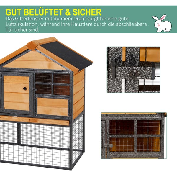 Kaninhus, 122x63x92 cm, Gul