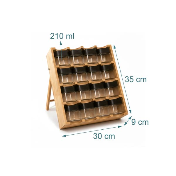 Krydderihylde 35x30x9 cm Brun Sort Klar Bambus, Kodustaar