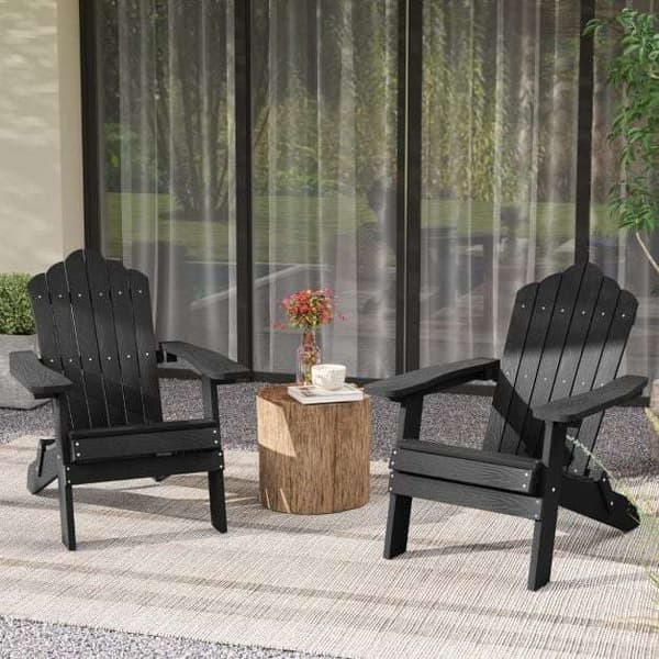 Sammenklappelig Adirondack-stol, 88x77x95 cm, Sort/Marineblå , Star
