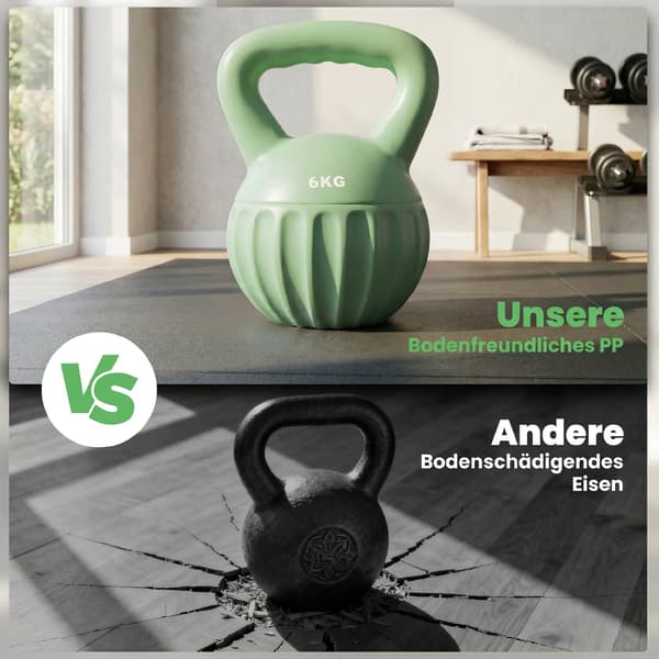 Kettlebell 17x17x23 cm grøn plast