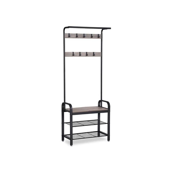 Knagerække 33,7x72x183 cm Sort Opbevaring