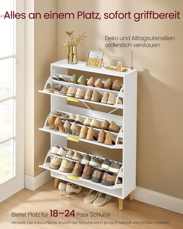 Skoskab 24x80x123 cm Hvid, MDF