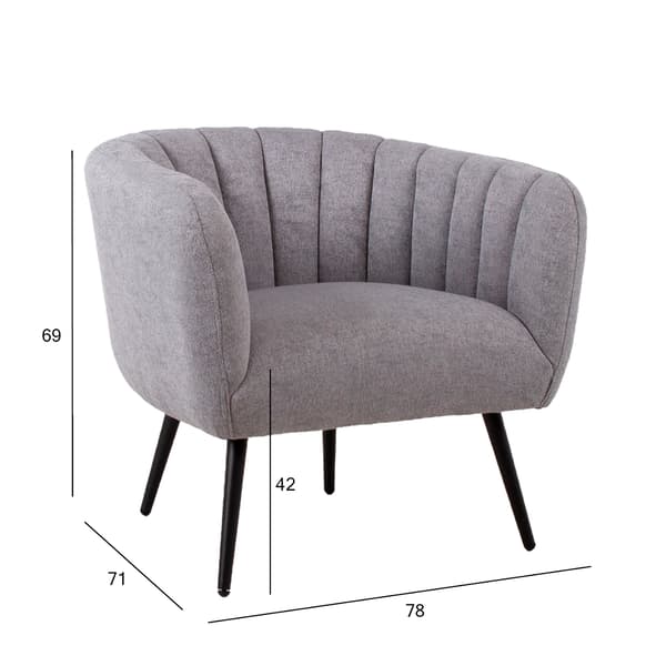 Fåtölj TUCKER 78x71x69 cm Grå