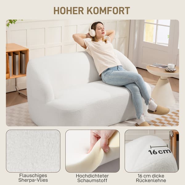 Sofa, 142x85x73,5 cm, Hvid