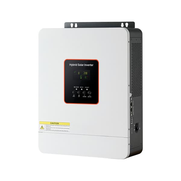 Hybrid solcelleinverter 3000W 24V DC til 230V AC Hvid