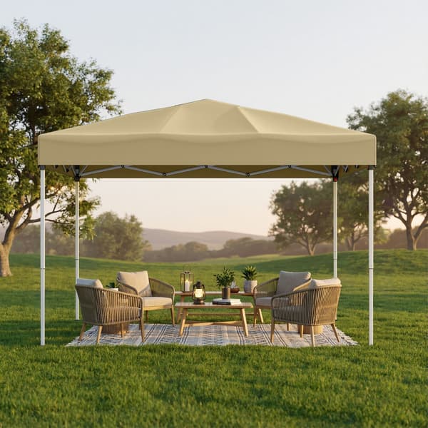 Gazebo 3x3x2,6 m Beige PE-plast og stål