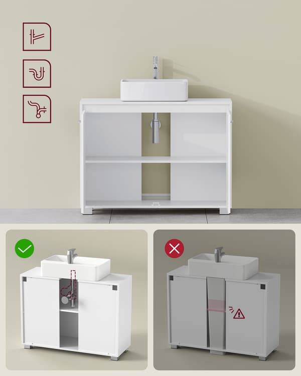 Badeværelsesskab 60x30x60 cm Hvid MDF