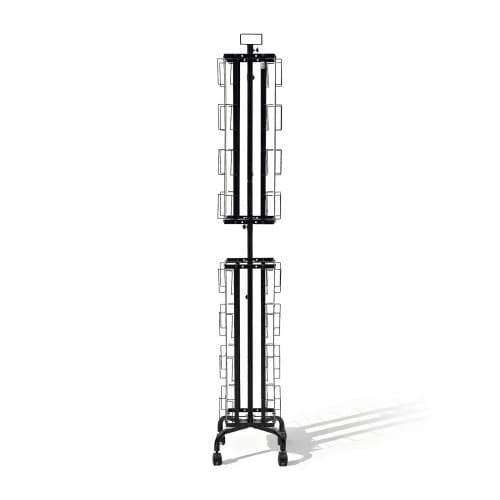 Kortdisplaystativ, 45x45x193 cm, Sort, Roterende opbevaring