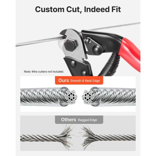 Wire Rope Kit, 61 m, 4,76 mm, 304 rustfrit stål, stål