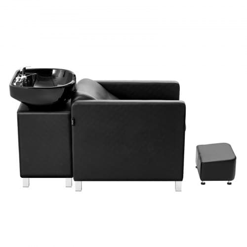 Shampoo vaske-stol, 142,5x65x92 cm, Sort, PU-læder