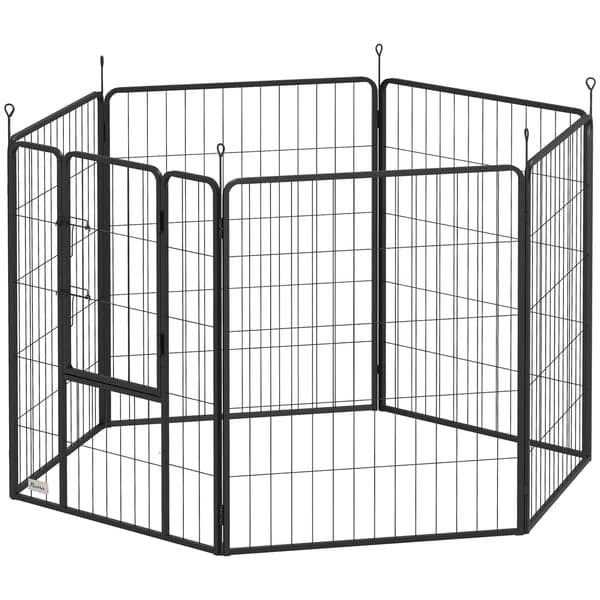 Hundegård, stål, 100 cm høj, sort